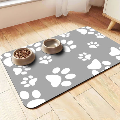 Cartoon Pet Floor Mats Diatomite Non-Slip Water Absorption Wear-Resistant Leakage Easy to Clean Dog Food Mat Cat Food Mat