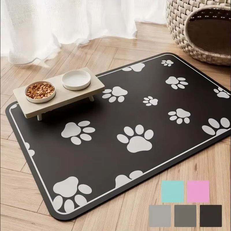 Cartoon Pet Floor Mats Diatomite Non-Slip Water Absorption Wear-Resistant Leakage Easy to Clean Dog Food Mat Cat Food Mat
