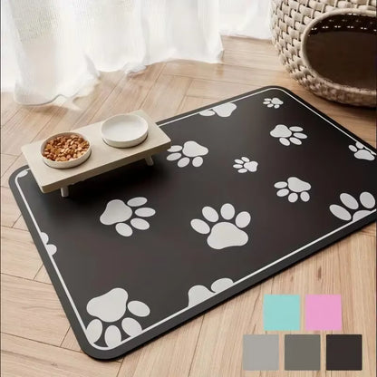 Cartoon Pet Floor Mats Diatomite Non-Slip Water Absorption Wear-Resistant Leakage Easy to Clean Dog Food Mat Cat Food Mat